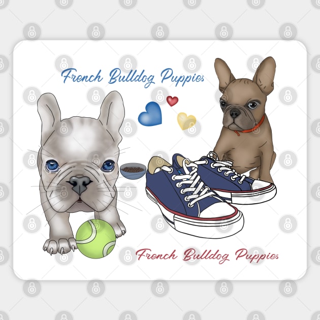 French Bulldog Puppies Magnet by KateQR